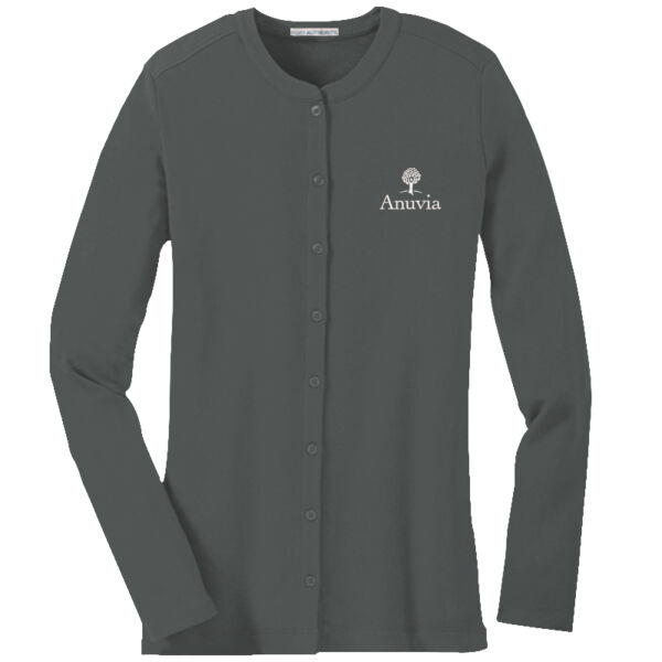   - Ladies Concept Stretch Button Front Cardigan Thumbnail